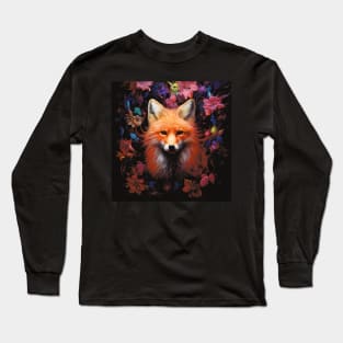 Fox in Flowers Long Sleeve T-Shirt